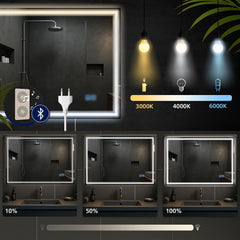 Badspiegel Jaffrey 70x100 mit Bluetooth - klarglas