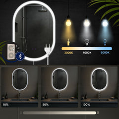 Badspiegel Karishma 70x50 mit Bluetooth - klarglas