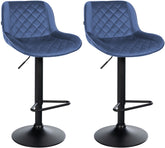 2er Set Barhocker Kasson Samt - blau