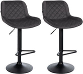 2er Set Barhocker Kasson Samt - schwarz