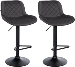 2er Set Barhocker Kasson Samt - schwarz