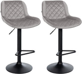 2er Set Barhocker Kasson Samt - grau