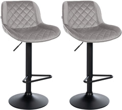 2er Set Barhocker Kasson Samt - grau