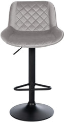2er Set Barhocker Kasson Samt - grau