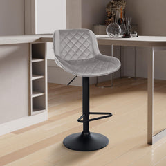 2er Set Barhocker Kasson Samt - grau