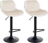 2er Set Barhocker Kasson Samt - creme