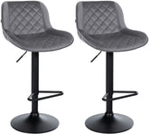 2er Set Barhocker Kasson Samt - dunkelgrau