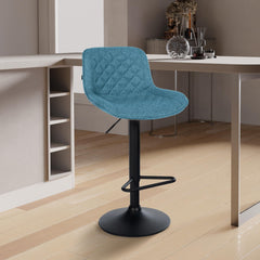 2er Set Barhocker Kasson Stoff - blau