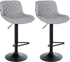 2er Set Barhocker Kasson Stoff - grau