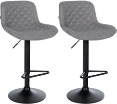 2er Set Barhocker Kasson Stoff - dunkelgrau
