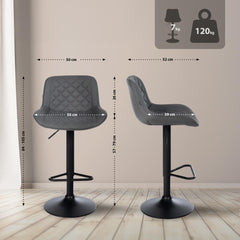 2er Set Barhocker Kasson Kunstleder - grau