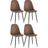 4er Set Esszimmerstühle Napier Kunstleder - braun