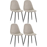 4er Set Esszimmerstühle Napier Stoff - creme