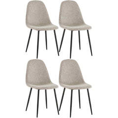 4er Set Esszimmerstühle Napier Stoff - creme