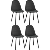 4er Set Esszimmerstühle Napier Stoff - schwarz