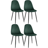 4er Set Esszimmerstühle Napier Samt - grün