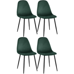 4er Set Esszimmerstühle Napier Samt - grün