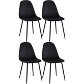 4er Set Esszimmerstühle Napier Samt - schwarz