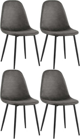 4er Set Esszimmerstühle Napier Kunstleder - schwarz