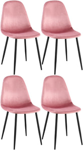 4er Set Esszimmerstühle Napier Samt - pink