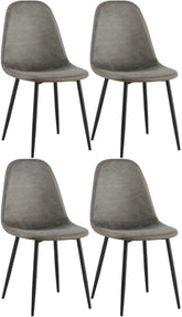 4er Set Esszimmerstühle Napier Kunstleder - dunkelgrau