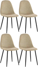 4er Set Esszimmerstühle Napier Stoff - taupe