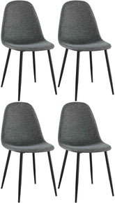 4er Set Esszimmerstühle Napier Stoff - grau