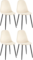 4er Set Esszimmerstühle Napier Samt - creme
