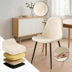 4er Set Esszimmerstühle Napier Samt - creme
