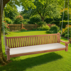 Schaukelbank Joyce mit Sitzkissen 220 cm + teak - creme