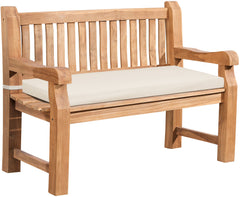 Teakbank Jackson mit Sitzkissen 120 cm + teak - creme