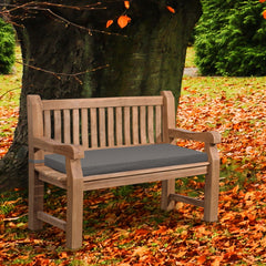 Teakbank Jackson mit Sitzkissen 120 cm + teak - dunkelgrau