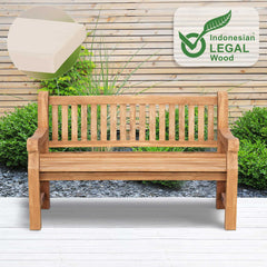 Teakbank Jackson mit Sitzkissen 150 cm + teak - creme