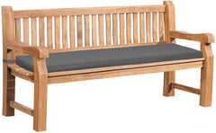 Teakbank Jackson mit Sitzkissen 180 cm + teak - dunkelgrau