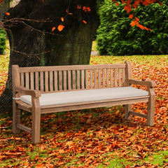 Teakbank Jackson mit Sitzkissen 200 cm + teak - creme