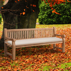 Teakbank Jackson mit Sitzkissen 220 cm + teak - creme