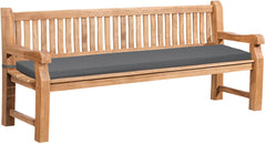 Teakbank Jackson mit Sitzkissen 220 cm + teak - dunkelgrau