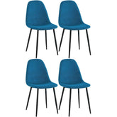 4er Set Esszimmerstühle Napier Stoff - blau