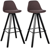 2er Set Barhocker Corbin Stoff Square - braun