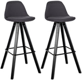 2er Set Barhocker Corbin Stoff Square - dunkelgrau