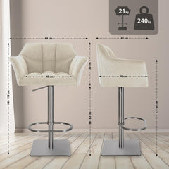 Barhocker Damaso E Cord - creme