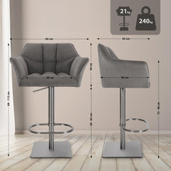 Barhocker Damaso E Cord - taupe