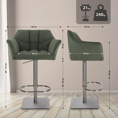 Barhocker Damaso E Cord - gr�n