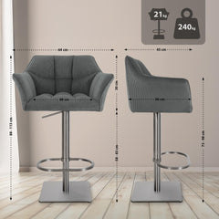 Barhocker Damaso E Cord - grau