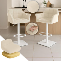 Barhocker Damaso W Cord - creme