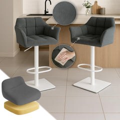 Barhocker Damaso W Cord - grau