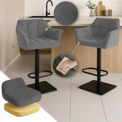 Barhocker Damaso B Cord - grau
