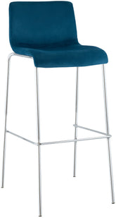 Barhocker Hoover Samt 4-Fu� Chrom - blau