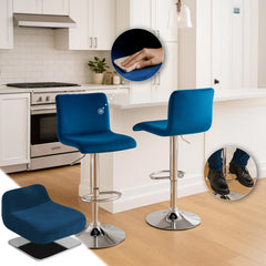 Barhocker Hoover Samt C - blau