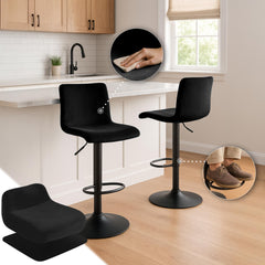 Barhocker Hoover Samt B - schwarz